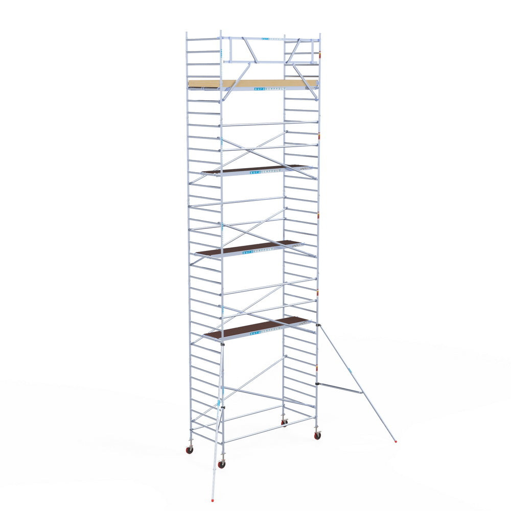 Rolsteiger Basic 135x305 11,2m werkhoogte carbon vloer tegen de gevel