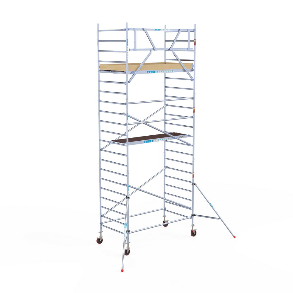 Rolsteiger Basic 135x250 7,2m werkhoogte carbon vloer tegen de gevel