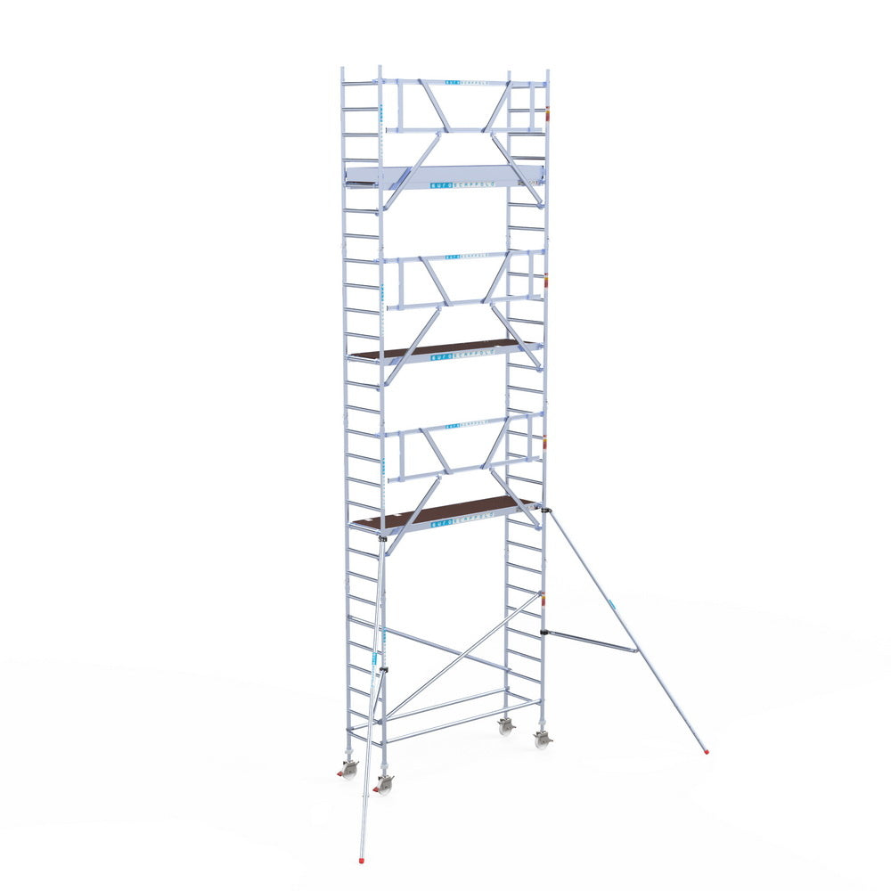 Rolsteiger Professional 75x250 9,2m werkhoogte carbon vloer tegen de gevel