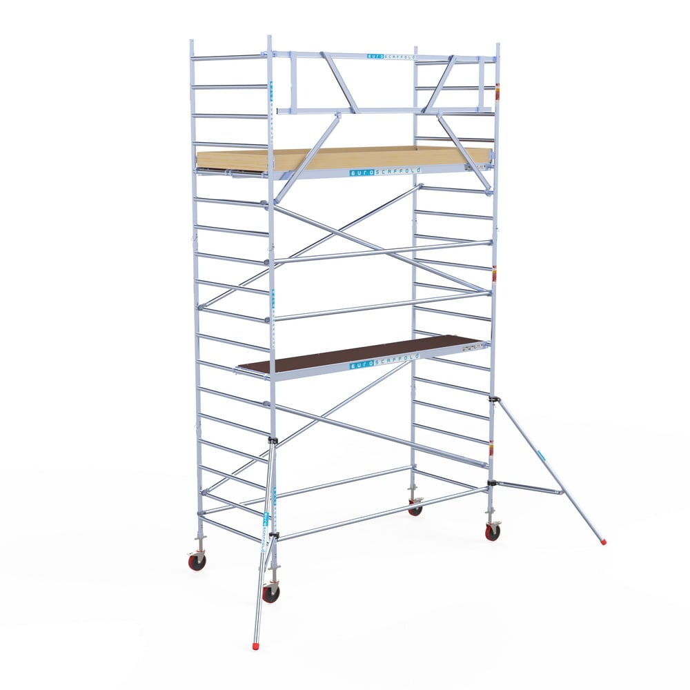 Rolsteiger Basic 135x305 6,2m werkhoogte carbon vloer tegen de gevel