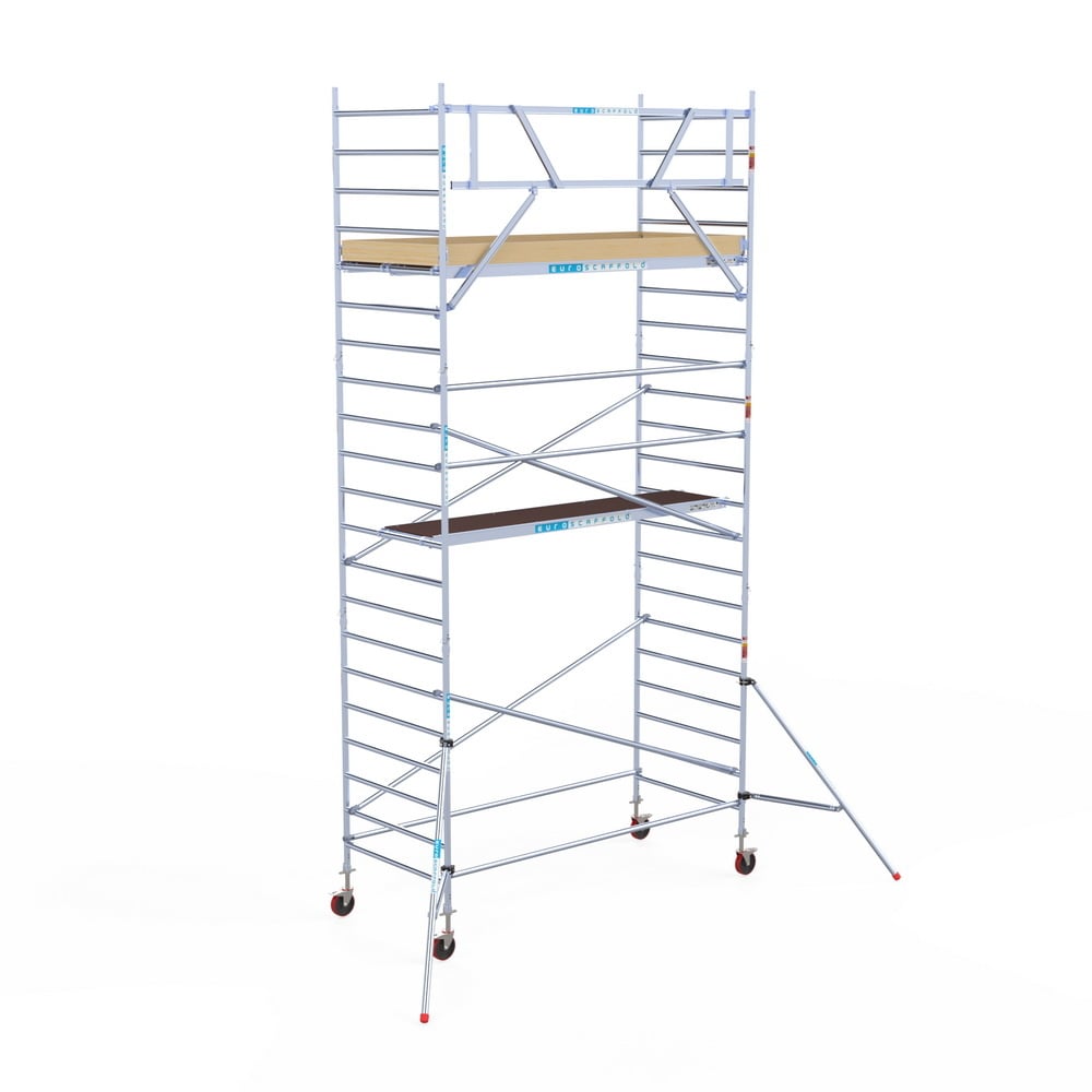 Rolsteiger Basic 135x305 7,2m werkhoogte carbon vloer tegen de gevel