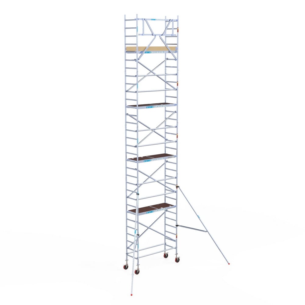 Rolsteiger Basic 75x190 10,2m werkhoogte carbon vloer tegen de gevel
