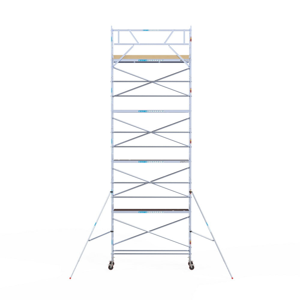 Rolsteiger Basic 75x305 10,2m werkhoogte carbon vloer tegen de gevel
