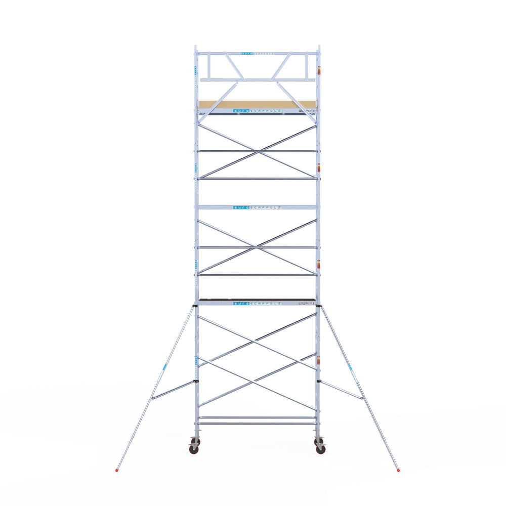 Rolsteiger Basic 75x250 9,2m werkhoogte carbon vloer tegen de gevel