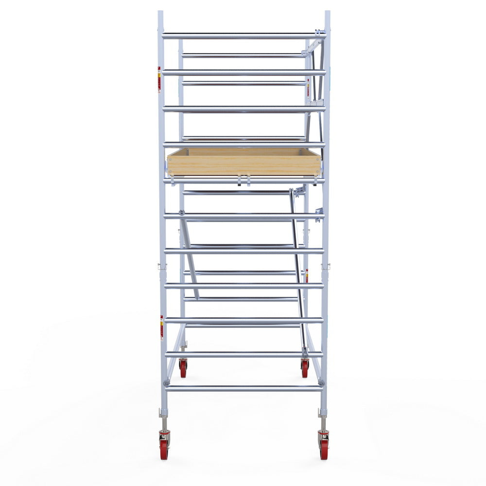 Rolsteiger Basic 135x250 4,2m werkhoogte carbon vloer tegen de gevel