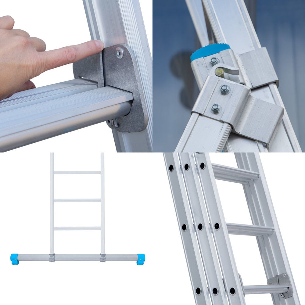 Eurostairs Reform ladder driedelig recht 3x7 sporten