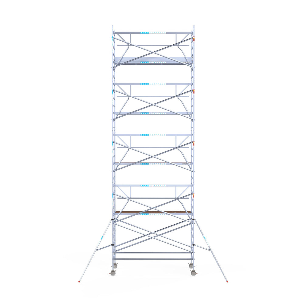 Steigeraanhanger afsluitbaar 305 + Rolsteiger Standaard 135x305 10,2m werkhoogte carbon vloer enkele voorloopleuning