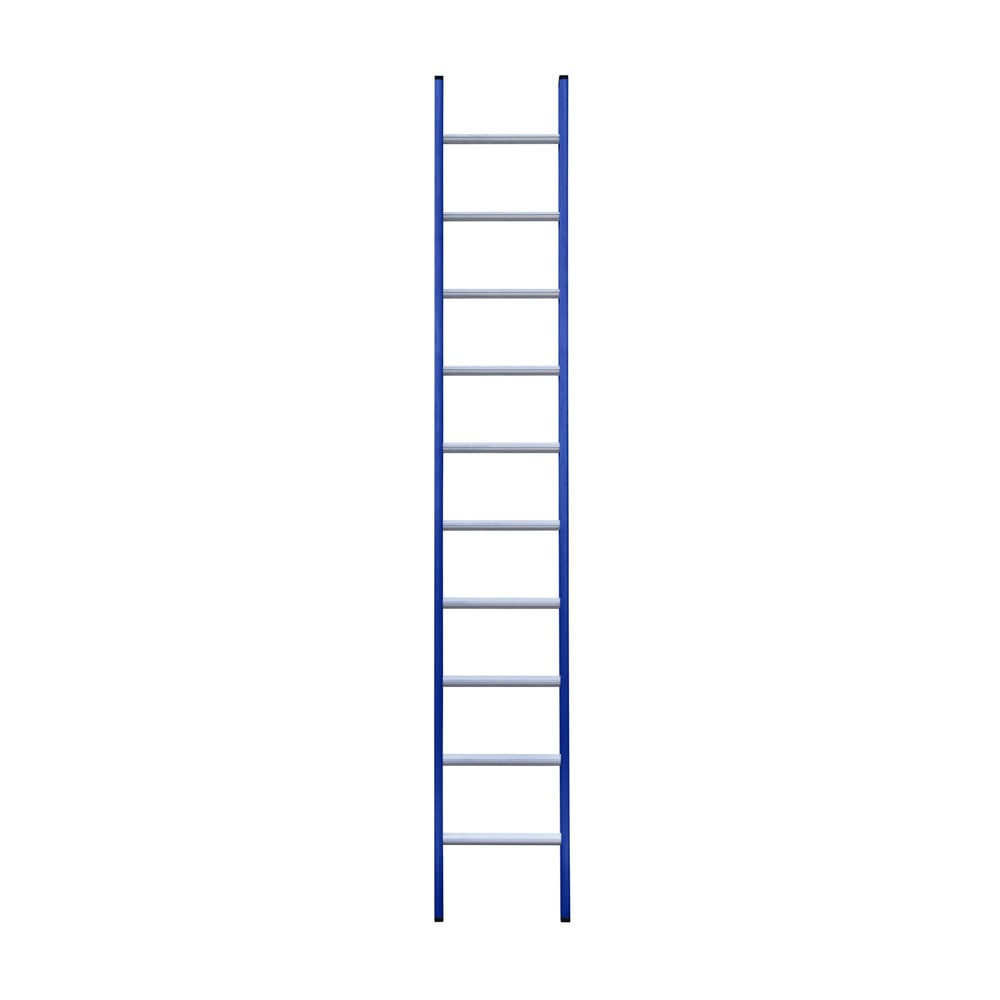 Eurostairs Ladder enkel recht 1x10 sporten BLAUW