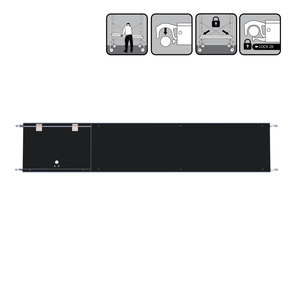 Platform met luik 400 cm Carbondeck (lichtgewicht)