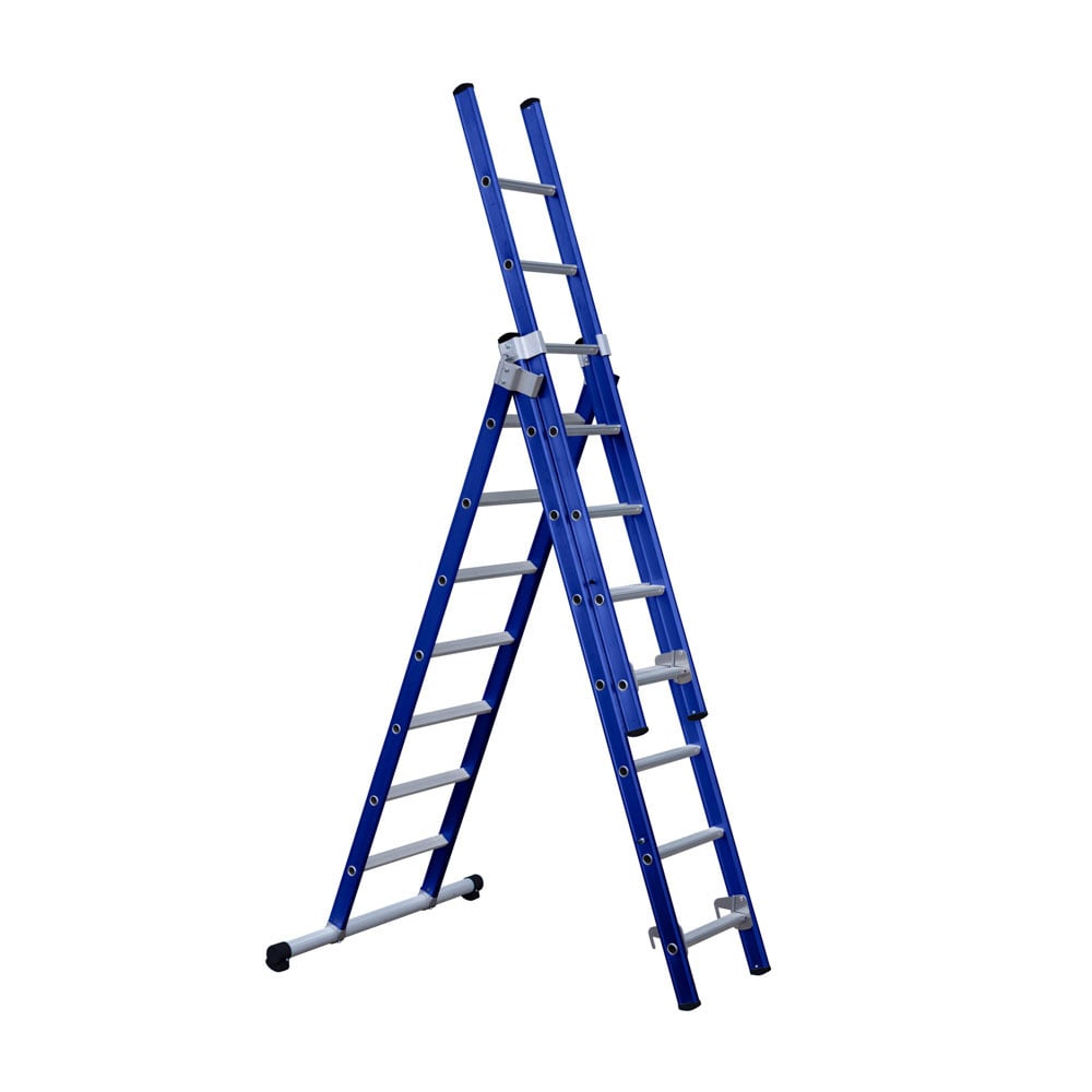 Eurostairs Reform ladder driedubbel recht 3x7 sporten BLAUW
