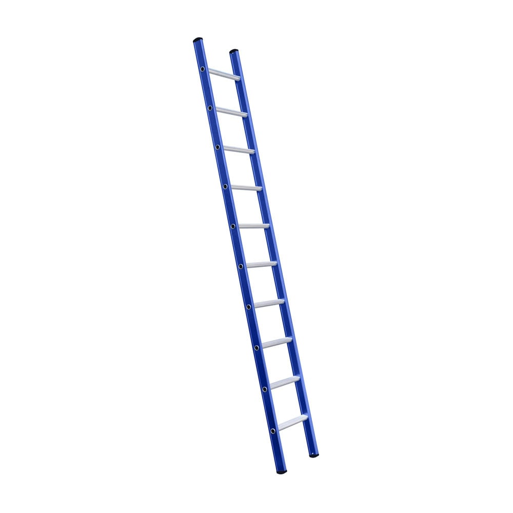 Eurostairs Ladder enkel recht 1x10 sporten BLAUW