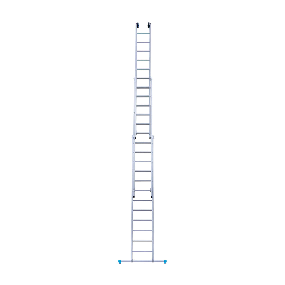 Eurostairs Reform ladder driedelig recht 3x12 sporten + gevelrollen