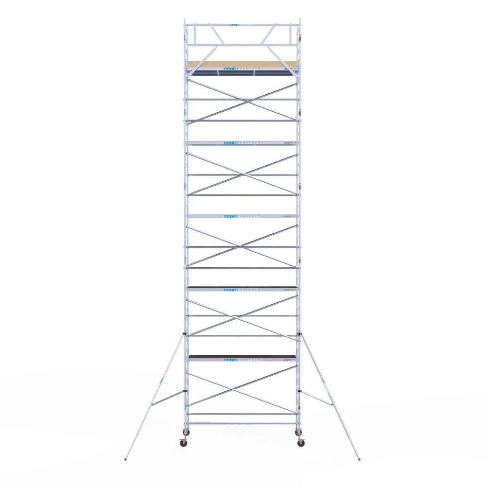 Rolsteiger Basic 135x305 12,2m werkhoogte carbon vloer tegen de gevel