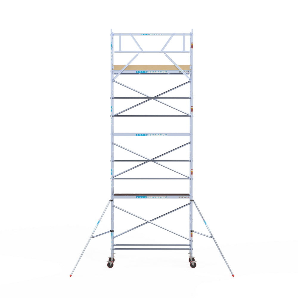 Rolsteiger Basic 75x250 8,2m werkhoogte carbon vloer tegen de gevel
