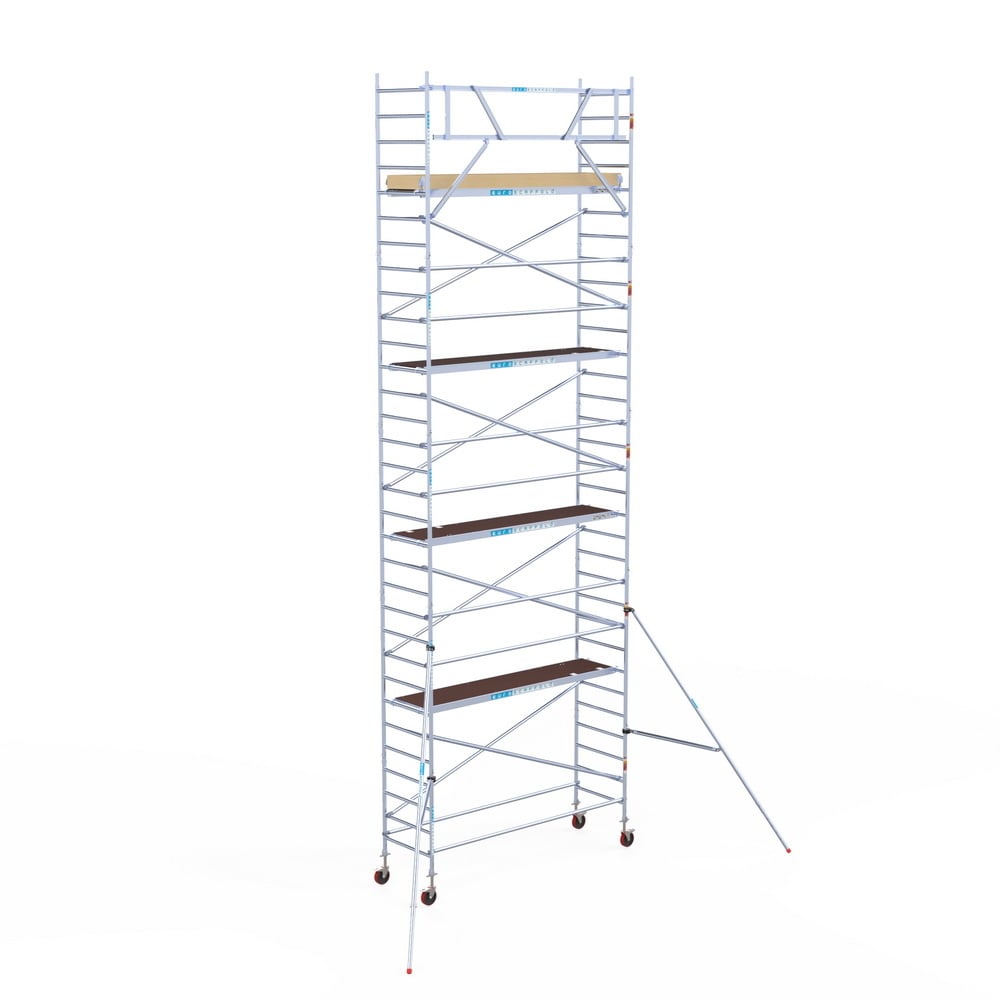 Rolsteiger Basic 90x305 10,2m werkhoogte carbon vloer tegen de gevel