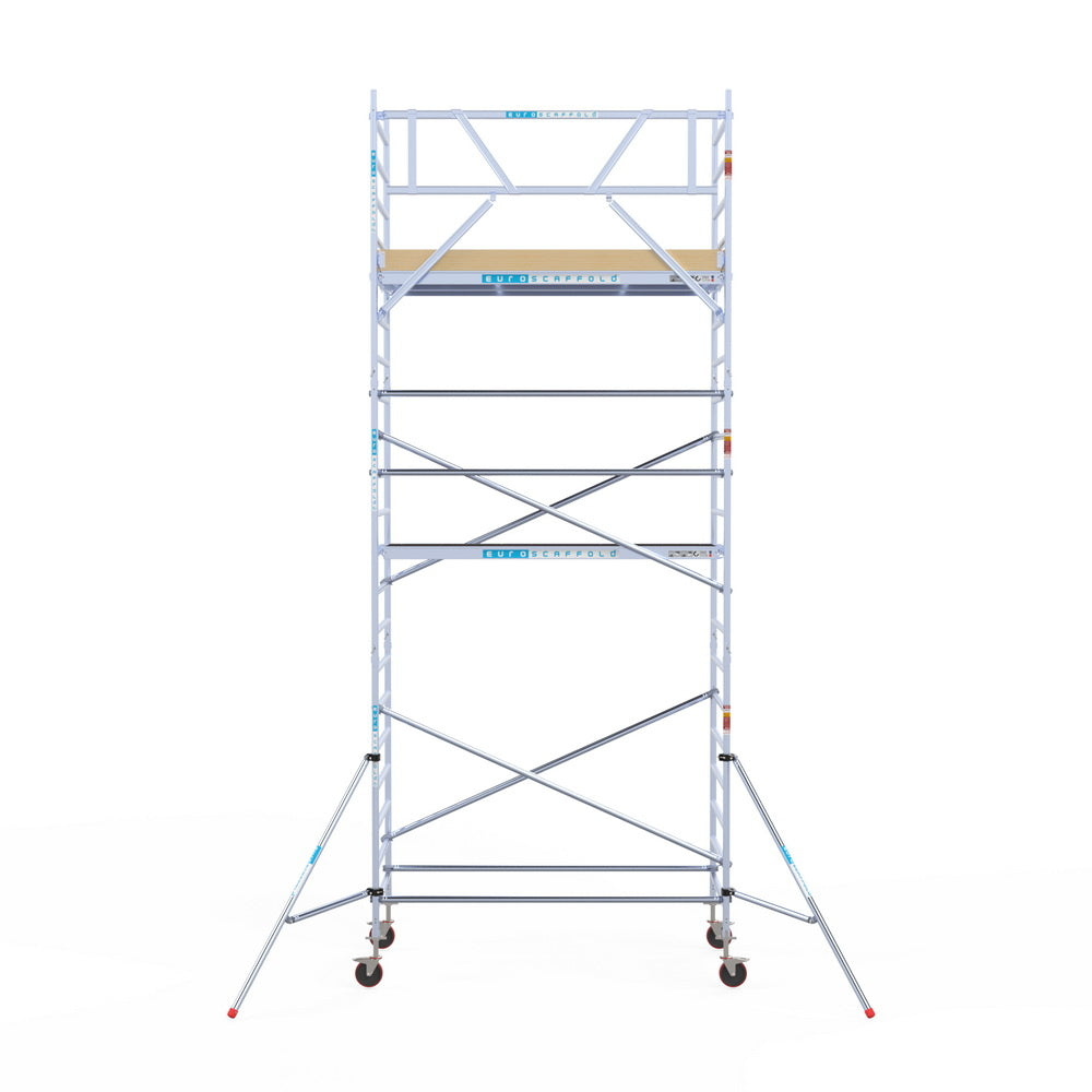 Rolsteiger Basic 135x250 7,2m werkhoogte carbon vloer tegen de gevel