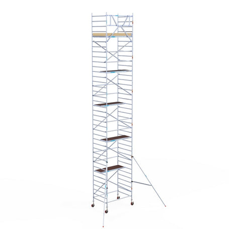 Rolsteiger Basic 135x190 12,2m werkhoogte carbon vloer tegen de gevel