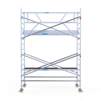Rolsteiger Professional 135x305 5,2m werkhoogte carbon vloer tegen de gevel