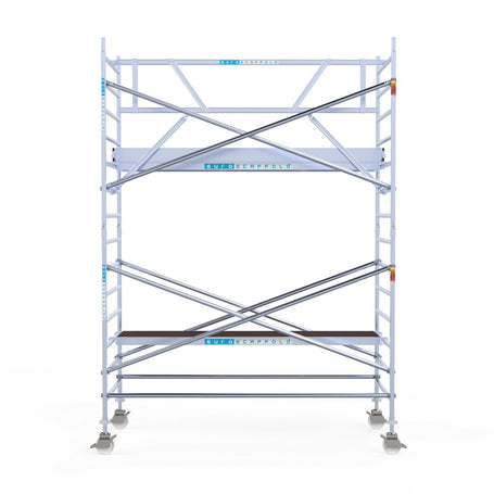 Rolsteiger Professional 135x305 5,2m werkhoogte carbon vloer tegen de gevel