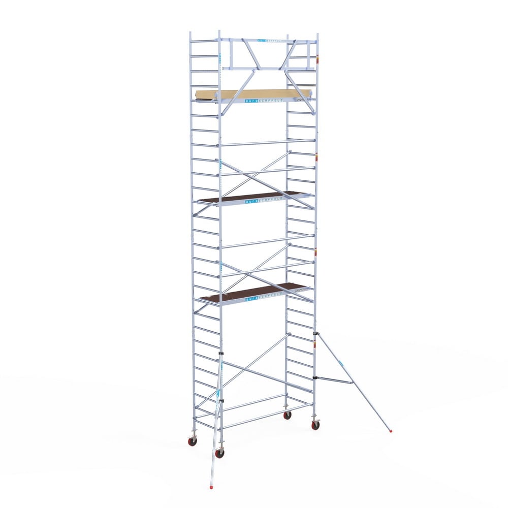 Rolsteiger Basic 90x250 9,2m werkhoogte carbon vloer tegen de gevel