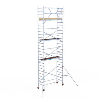 Rolsteiger Basic 90x250 9,2m werkhoogte carbon vloer tegen de gevel