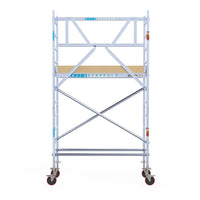 Rolsteiger Basic 75x190 4,2m werkhoogte carbon vloer tegen de gevel