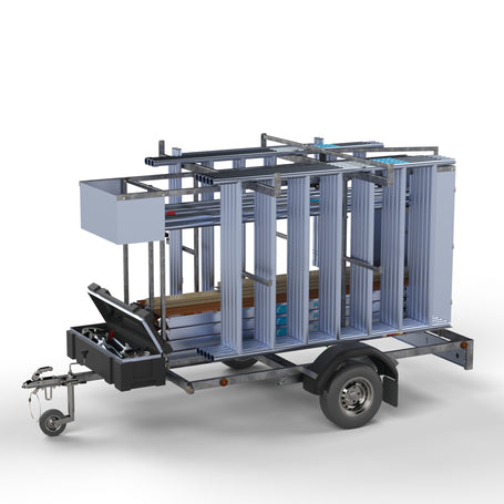 Steigeraanhanger afsluitbaar 250 + Rolsteiger Standaard 135x250 12,2m werkhoogte