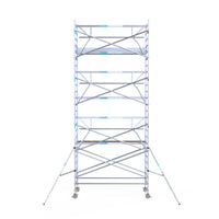 Steigeraanhanger afsluitbaar 305 + Rolsteiger Standaard 135x305 8,2m werkhoogte carbon vloer enkele voorloopleuning