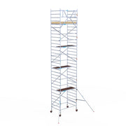 Rolsteiger Basic 135x190 10,2m werkhoogte carbon vloer tegen de gevel