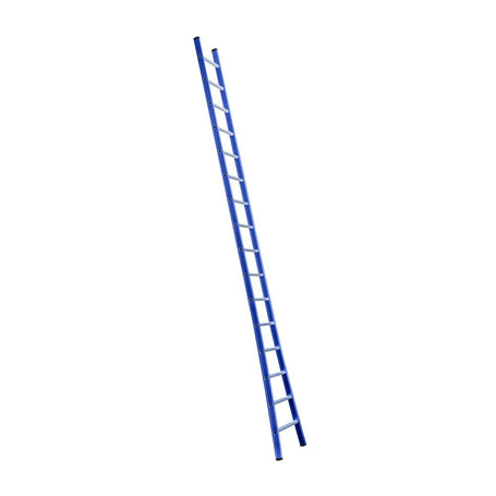 Eurostairs Ladder enkel uitgebogen 1x16 sporten BLAUW