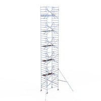 Rolsteiger Professional 135x190 12,2m werkhoogte carbon vloer tegen de gevel