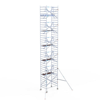 Rolsteiger Professional 135x190 12,2m werkhoogte carbon vloer tegen de gevel