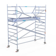 Rolsteiger Professional 135x305 4,2m werkhoogte carbon vloer tegen de gevel