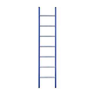Eurostairs Ladder enkel recht 1x7 sporten BLAUW
