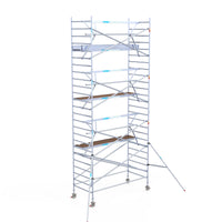 Steigeraanhanger afsluitbaar 305 + Rolsteiger Standaard 135x305 8,2m werkhoogte carbon vloer enkele voorloopleuning