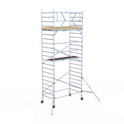 Rolsteiger Basic 135x250 7,2m werkhoogte carbon vloer tegen de gevel
