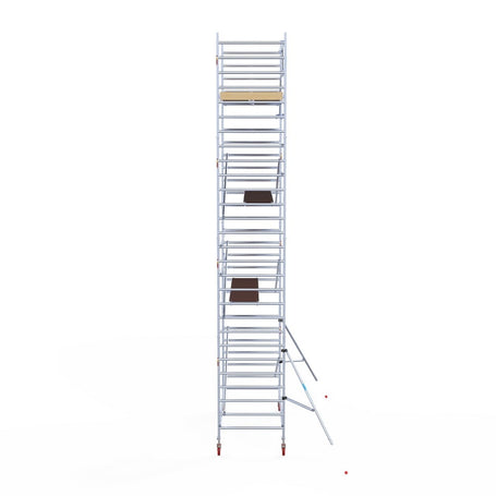 Rolsteiger Basic 135x305 9,2m werkhoogte carbon vloer tegen de gevel