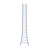 Eurostairs Ladder enkel uitgebogen 1x18 sporten BLAUW