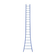 Eurostairs Ladder enkel uitgebogen 1x18 sporten BLAUW