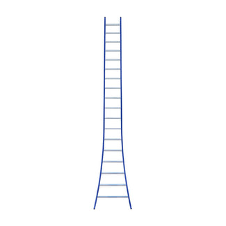 Eurostairs Ladder enkel uitgebogen 1x18 sporten BLAUW