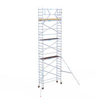 Rolsteiger Basic 75x250 9,2m werkhoogte carbon vloer tegen de gevel