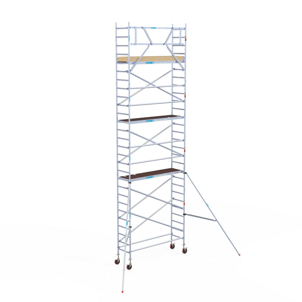 Rolsteiger Basic 75x250 9,2m werkhoogte carbon vloer tegen de gevel