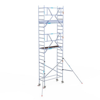 Rolsteiger Professional 75x190 7,2m werkhoogte carbon vloer tegen de gevel