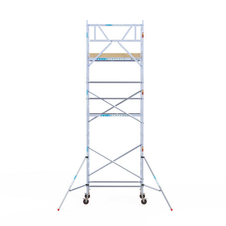 Rolsteiger Basic 90x190 7,2m werkhoogte carbon vloer tegen de gevel