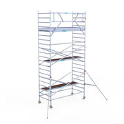 Rolsteiger Original  135x305 7,2m werkhoogte carbon vloer tegen de gevel