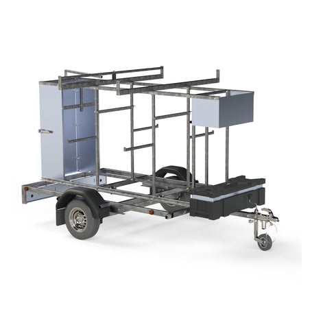 Steigeraanhanger 250 afsluitbaar + Rolsteiger AGS 135x250x10,2m werkhoogte