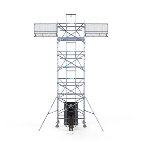 Zonnepanelen steiger 135x250 8,2m werkhoogte incl. Safeguard dakrandbeveiliging