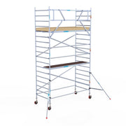 Rolsteiger Basic 135x305 6,2m werkhoogte carbon vloer tegen de gevel