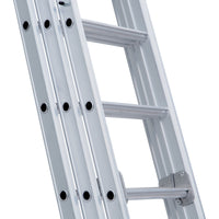 Eurostairs Reform ladder driedelig uitgebogen 3x12 sporten + gevelrollen
