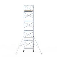 Rolsteiger Basic 90x190 10,2m werkhoogte carbon vloer tegen de gevel